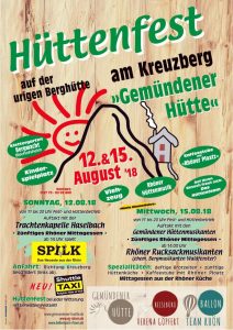 Read more about the article Herzliche Einladung zu unserem Hüttenfest am 12. und 15. August 18