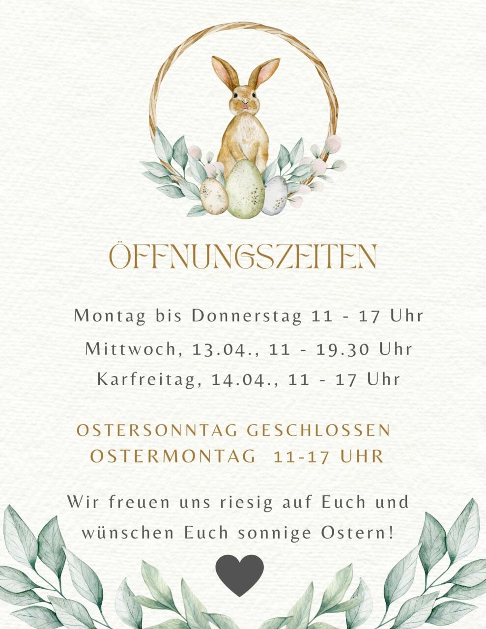 You are currently viewing Unsere Öffnungszeiten über Ostern