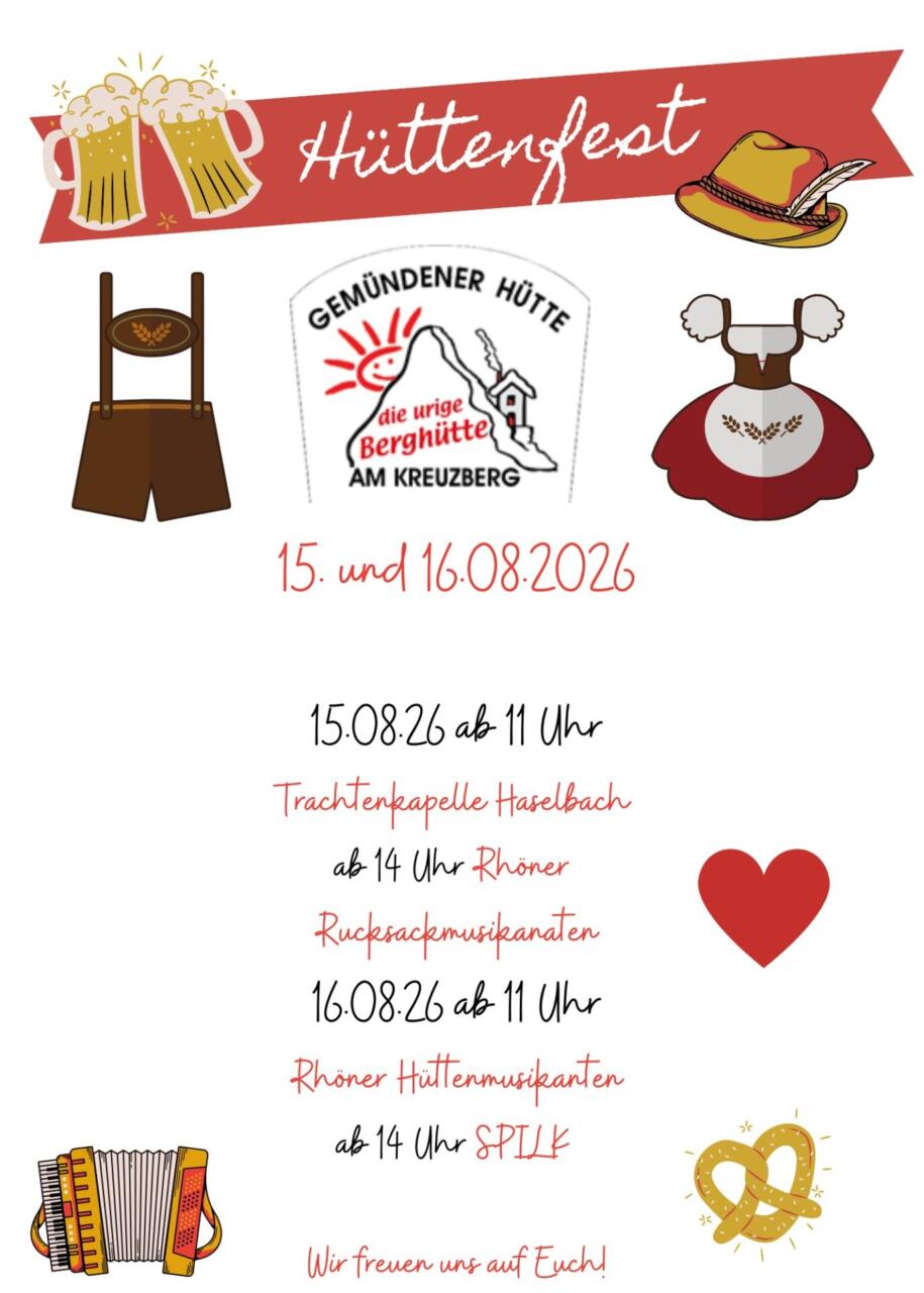 Du betrachtest gerade Hüttenfest am 15. & 16.08.26